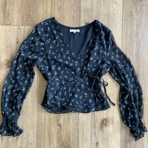 long sleeve wrap top